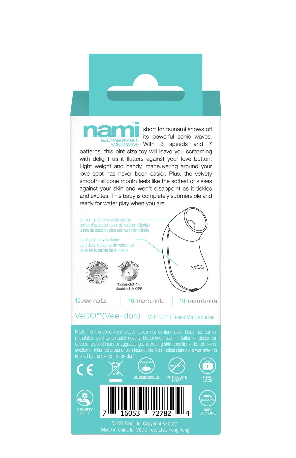 VEDO NAMI SONIC VIBE TURQUOISE RECHARGEABLE
