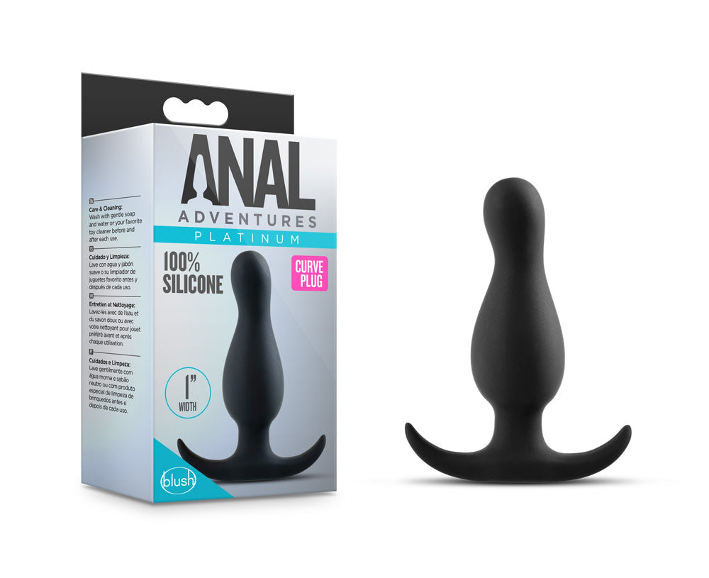 ANAL ADVENTURES PLATINUM CURVE PLUG BLACK