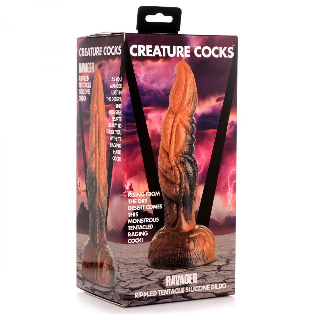 CREATURE COCKS RAVAGER RIPPLED TENTACLE SILICONE DILDO