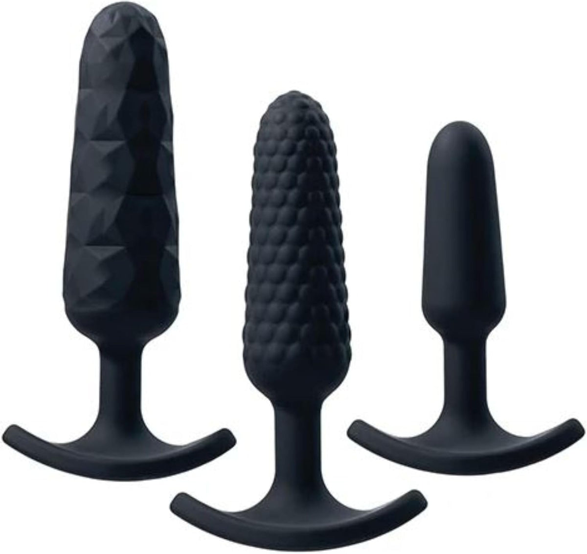 Trio Anal Plug Set Black – 3 Silicone Butt Plugs for Beginner to Advanced