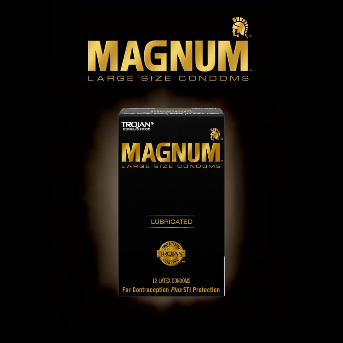 Trojan Magnum Original Large Size Lubricated Condoms – 12 Pack Premium Latex Condoms with Reservoir Tip