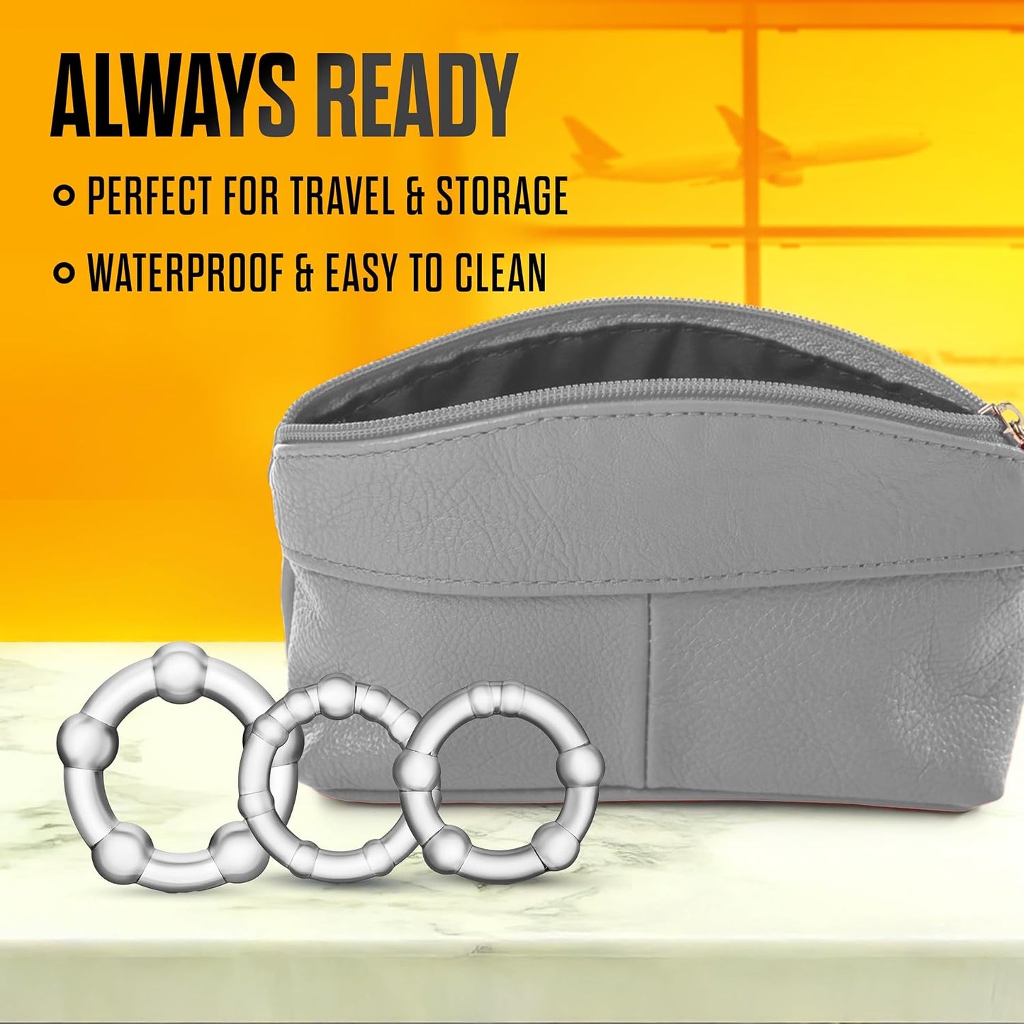 Stay Hard Beaded Cock Rings 3-Pack Clear – Stretch TPE Graduated Ring Set