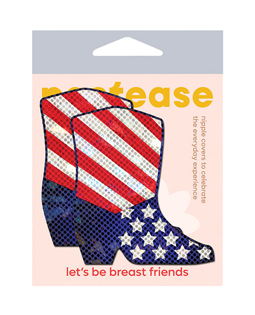 Pastease Premium Sparkling Stars & Strips USA Cowboy Boot - Red/White/Blue O/S