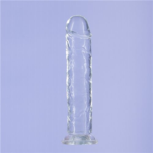 Addiction Crystal 8 Vertical Dong Clear Tpe W/ Bullet