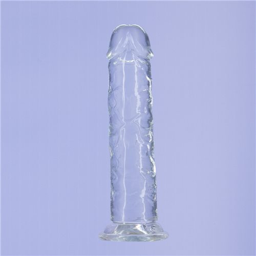 Addiction Crystal 8 Vertical Dong Clear Tpe W/ Bullet