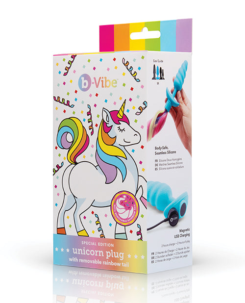 b-Vibe Unicorn Tail Vibrating Butt Plug - Special Edition