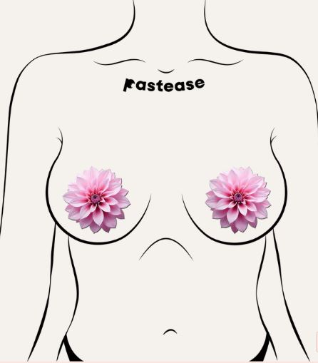 Pastease Tropical Pink Dahlia Botanical Flower Breast Breast Pasties