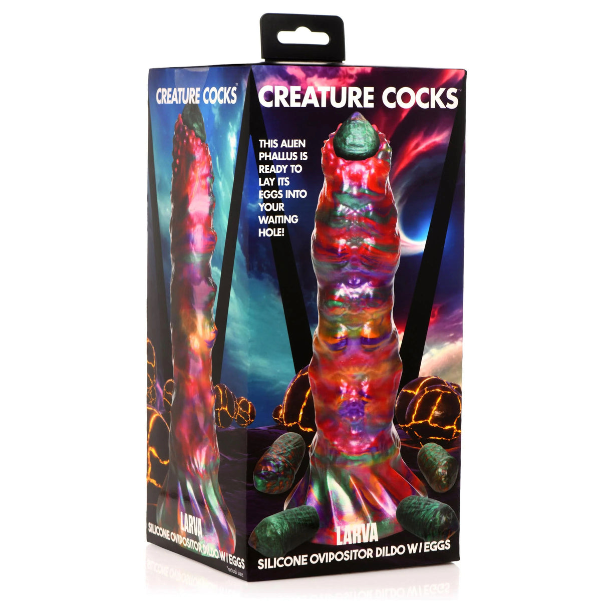 CREATURE COCKS LARVA SILICONE OVIPOSITOR DILDO W/ EGGS