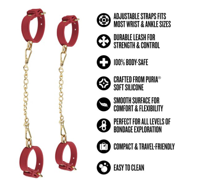 Temptasia Ardor Wrist and Ankle Restraints Red