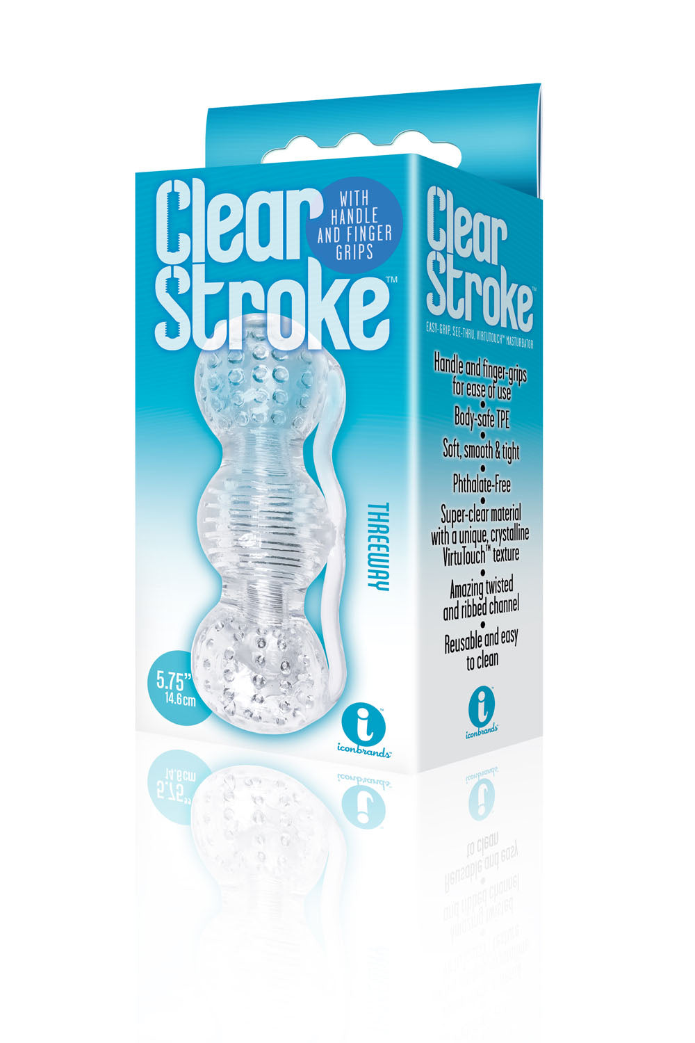 THE 9S CLEAR STROKE THREEWAY MASTURBATOR