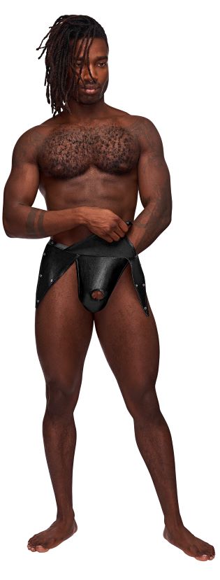 Fetish Ambrosia Vest Skirt & Thong Set Black S/M