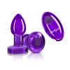 CHEEKY CHARMS VIBRATING METAL PLUG PURPLE SMALL W/ REMOTE