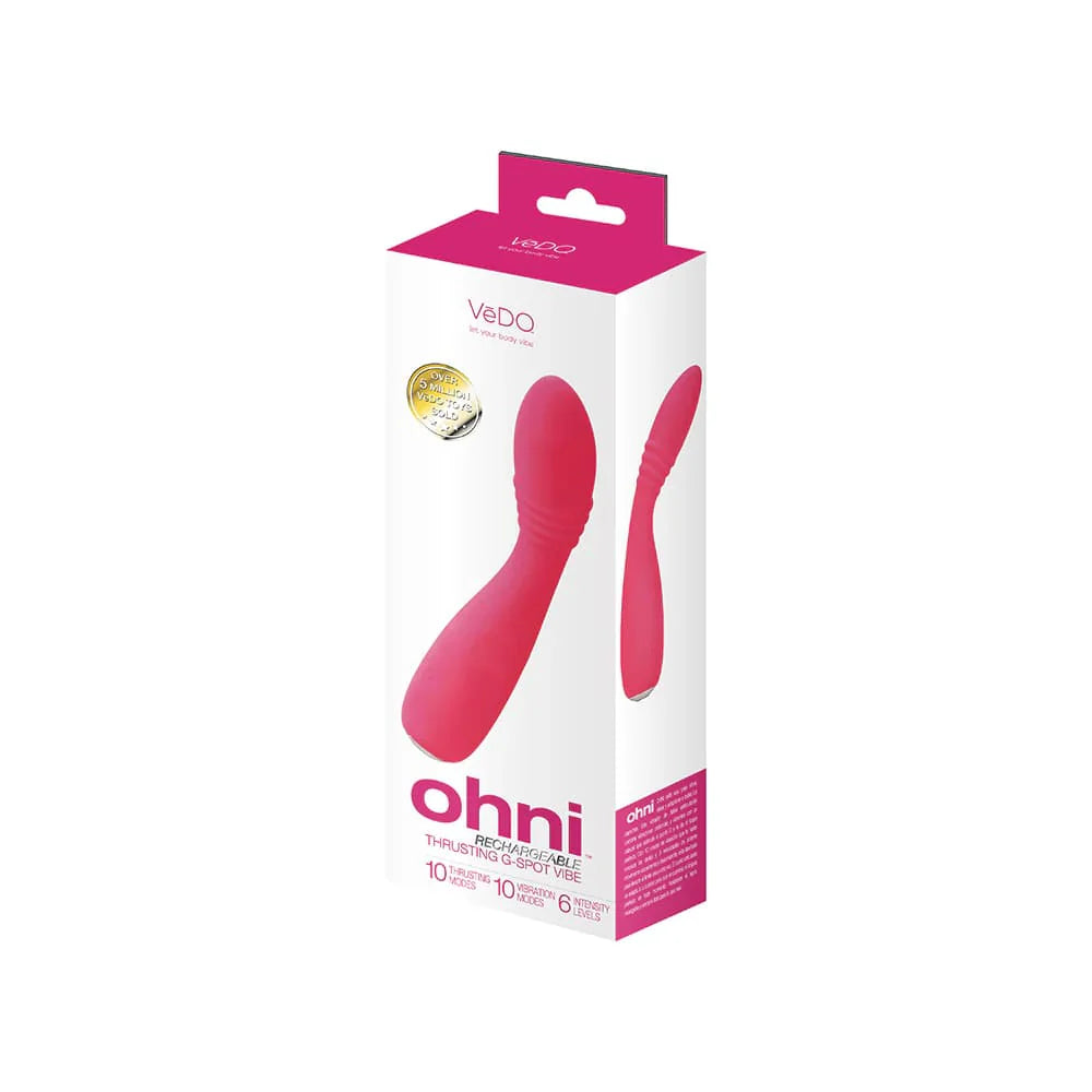 VēDO Ohni G-Spot Thrusting Vibe Pink – Rechargeable Waterproof Silicone Thrusting Vibrator