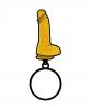 GOLD GLITTER DILDO KEYCHAIN (NET)