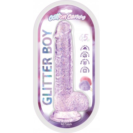 Cotton Candy - Glitter Boy 7" Suction Cup Dildo - Pink