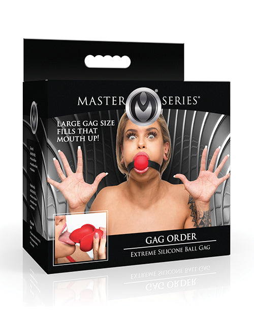 Master Series Gag Order Extreme Silicone Ball Gage - Red/Black