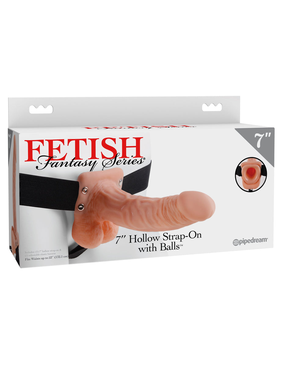Fetish Fantasy Series 7 Inch Hollow Strap-on With Balls - Flesh