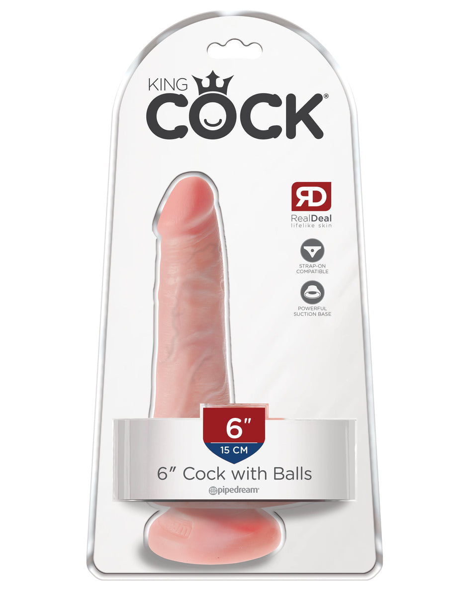 King Cock 6 Inch Cock With Balls - Light