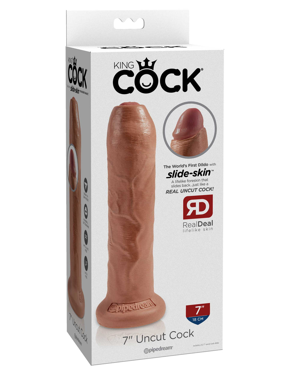 King Cock 7 Inch Uncut - Tan