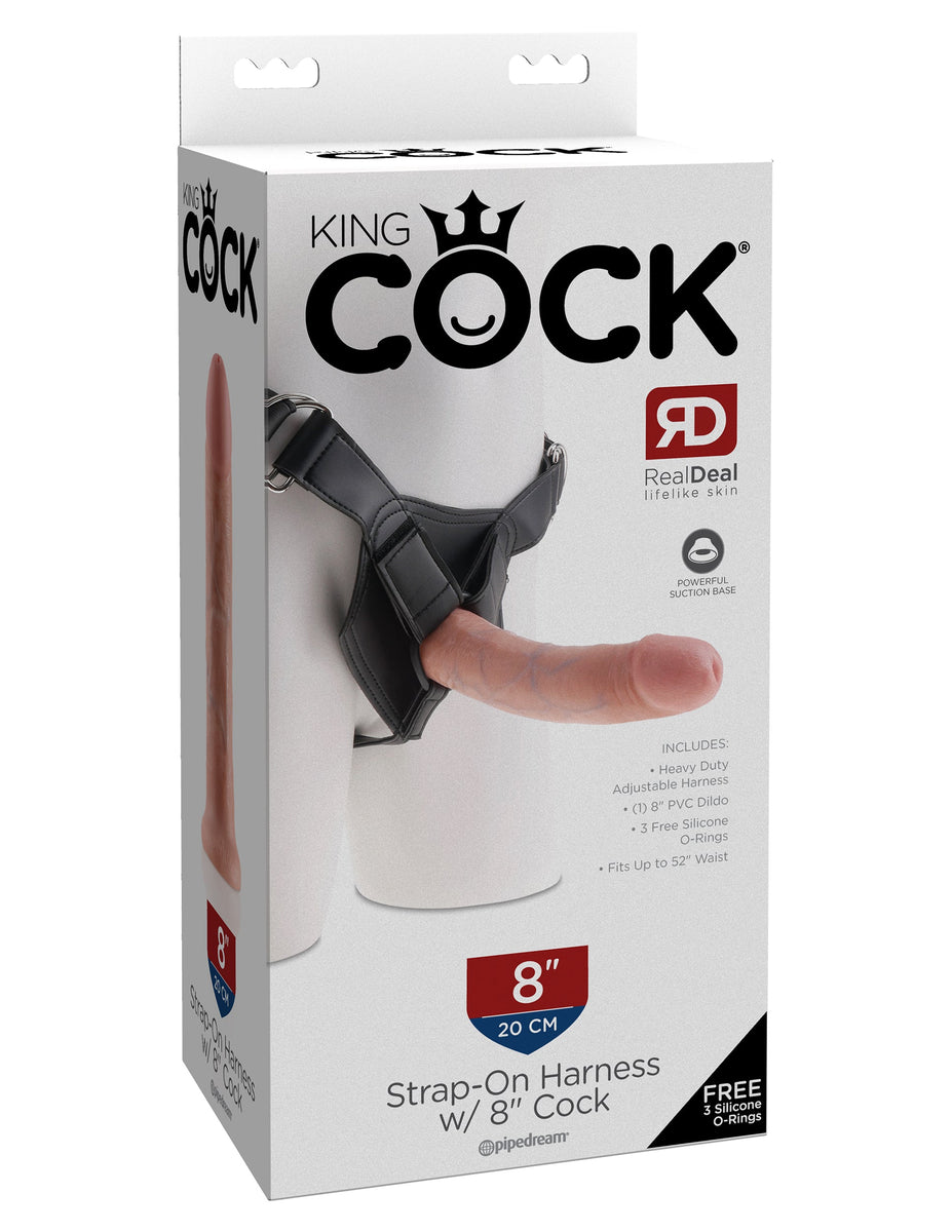 King Cock Strap on Harness With 8 Inch Cock - Flesh