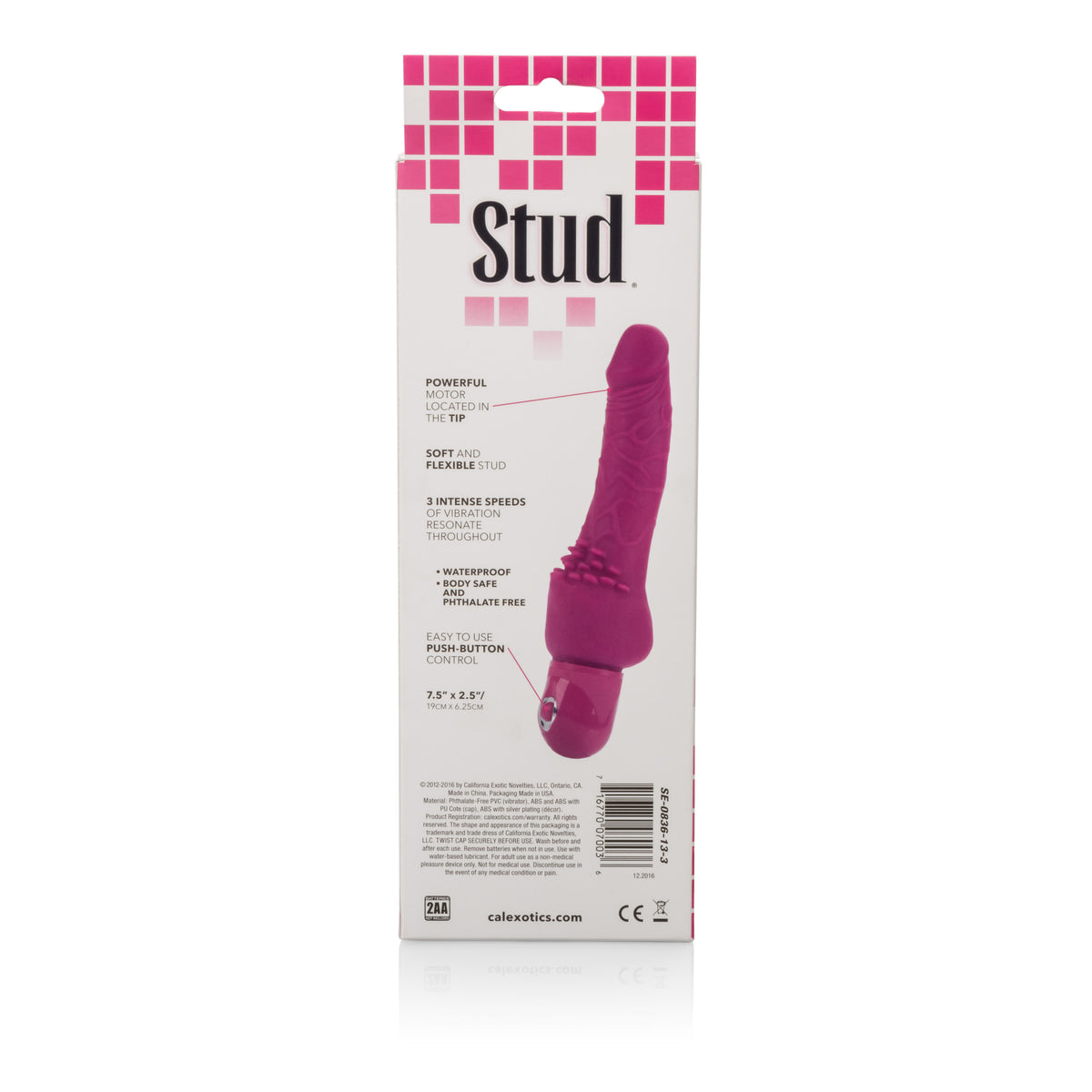 Waterproof Power Stud Cliterrific Dong - Pink