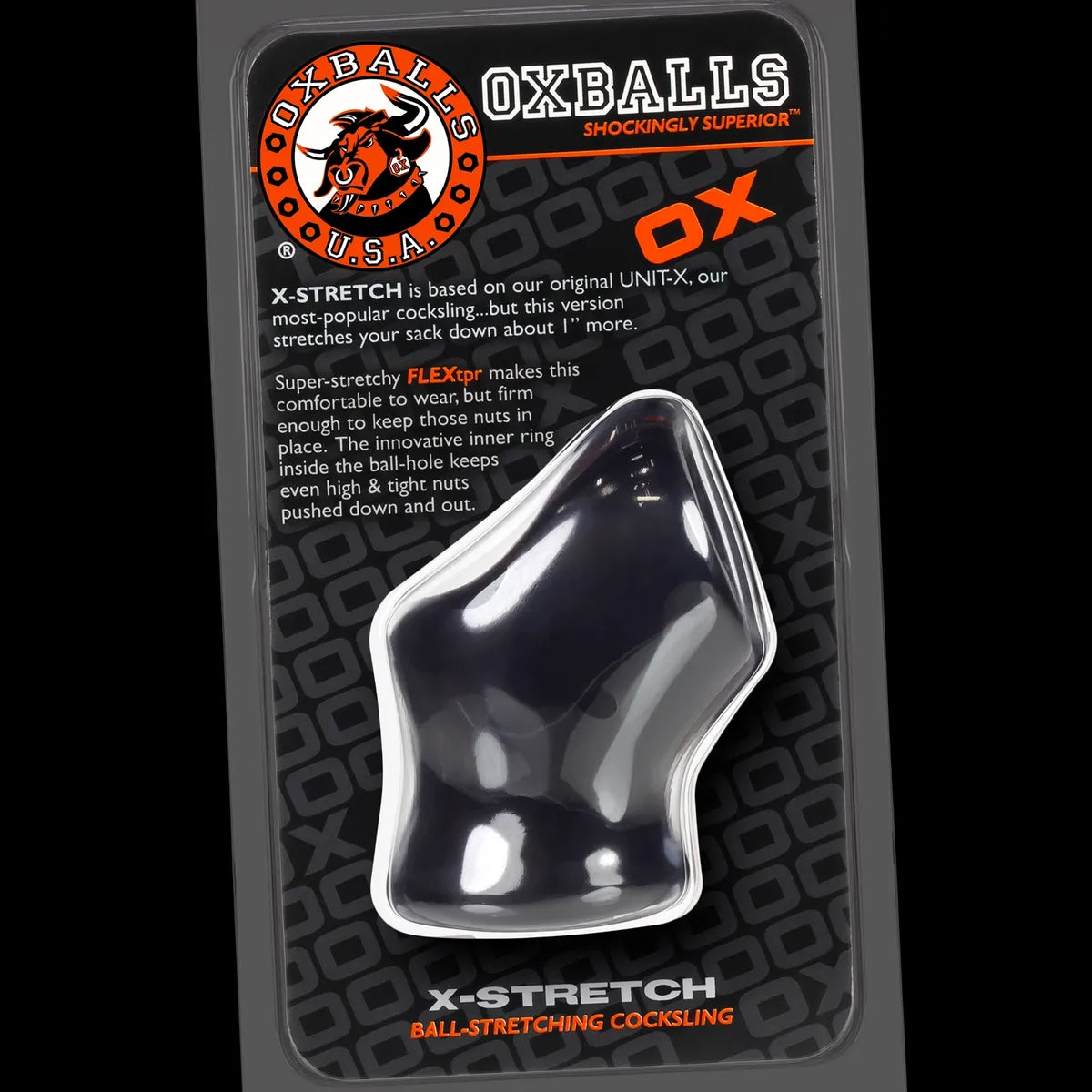 OXBALLS Unit X Stretch Cocksling Clear – Flexible TPR Cock Ring & Ball Stretcher