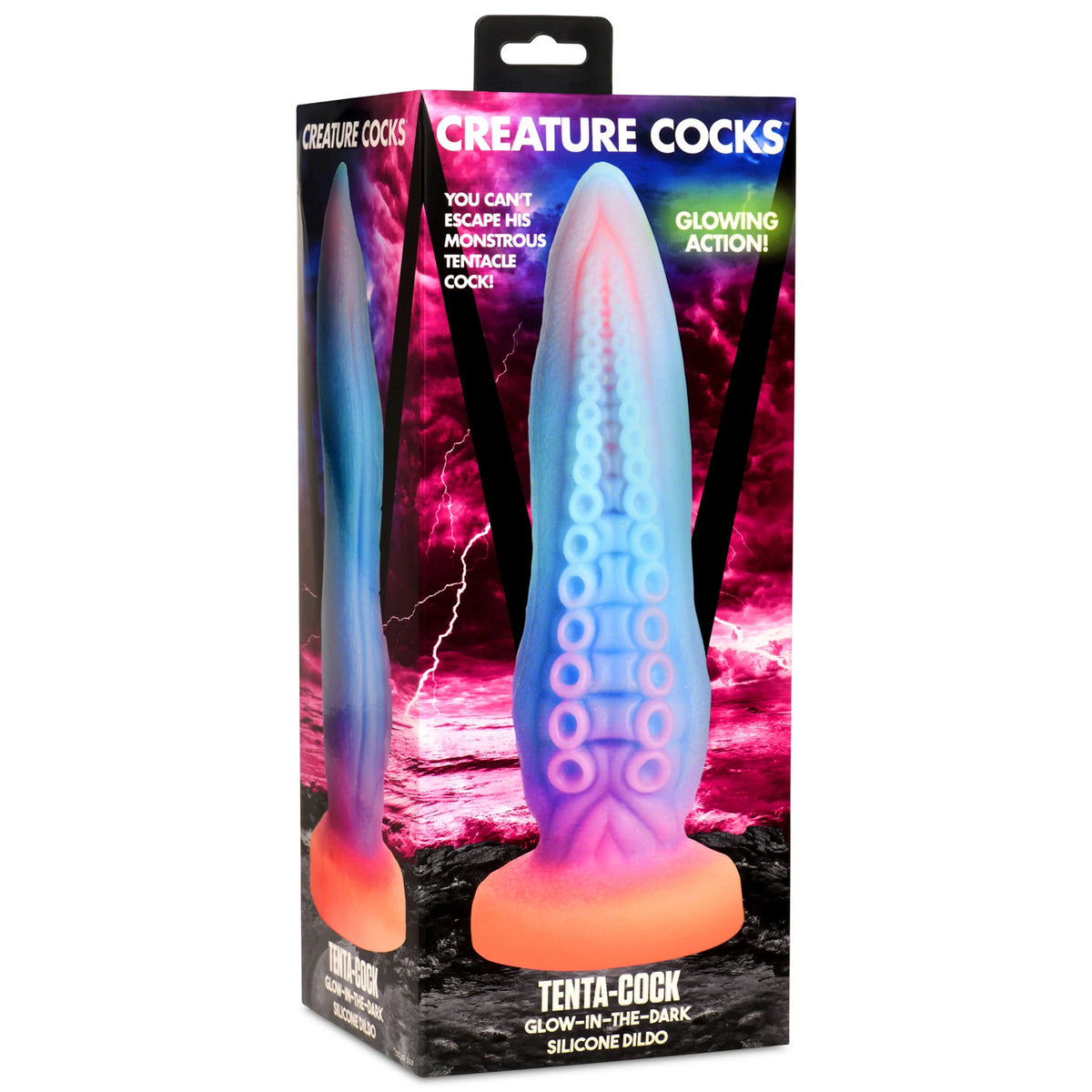 CREATURE COCKS TENTA-COCK GLOW IN THE DARK SILICONE DILDO