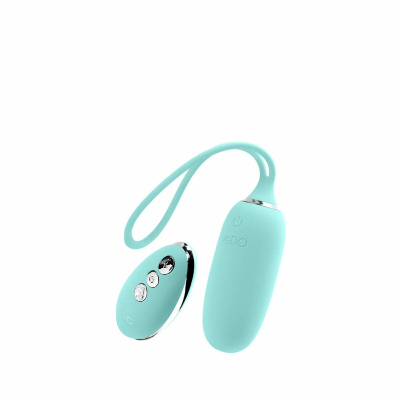 VēDO Kiwi Rechargeable Insertable Bullet Tease Me Turquoise – Remote Control Waterproof Silicone Vibrator