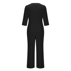 3/4 Sleeve Playsuit Black – Women's Stretch Playsuit Size Large
