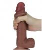 REAL SKIN 7.5 DUAL LAYER DILDO LIGHT BROWN "