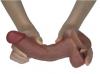 REAL SKIN 7.5 DUAL LAYER DILDO LIGHT BROWN "
