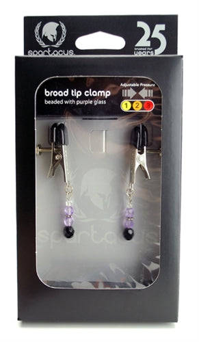 BROAD TIP CLAMP W/PURPLE BEADS