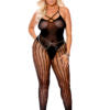Elegant Moments Opaque and Crochet Bodystocking
