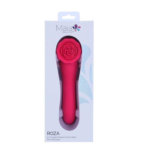 Roza 10 Function Silicone Premium Dual Motor Rose Massager Pink