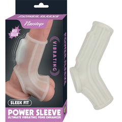Vibrating Power Sleeve Sleek Fit White – Stretch Textured Enhancement Sleeve | Nasstoys