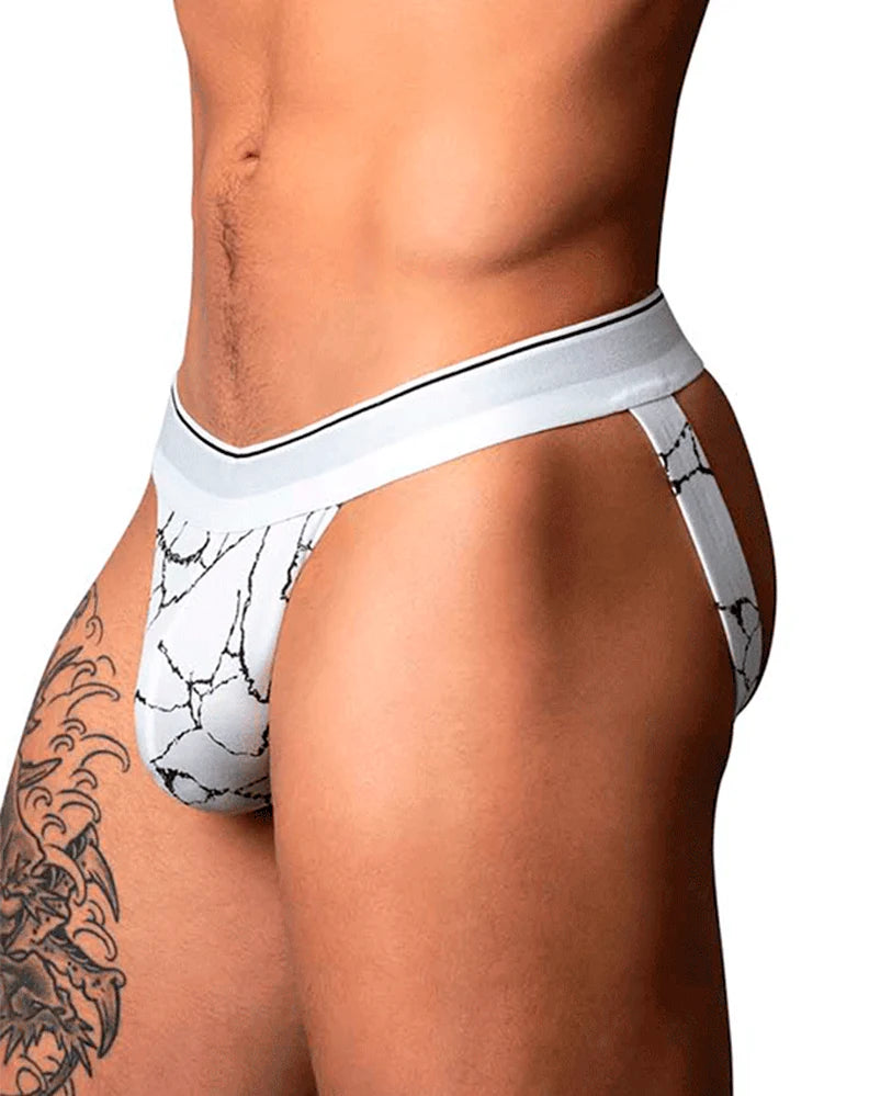 Male Power Soo Cumfy Jock Black/White S/M – Modal Comfort Jockstrap
