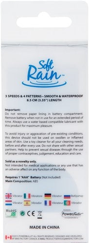 Soft Rain Power Bullet 3 Inch Breeze Coated 7  Function - Blue