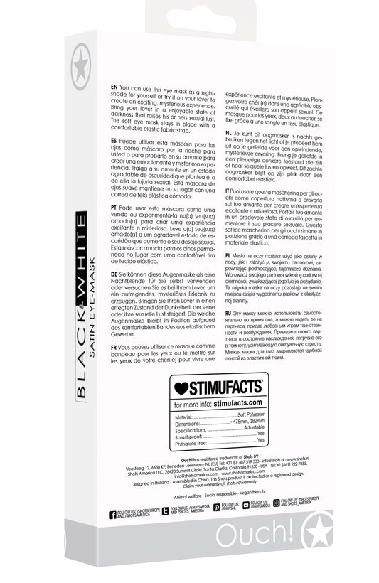 B&W SATIN EYE MASK