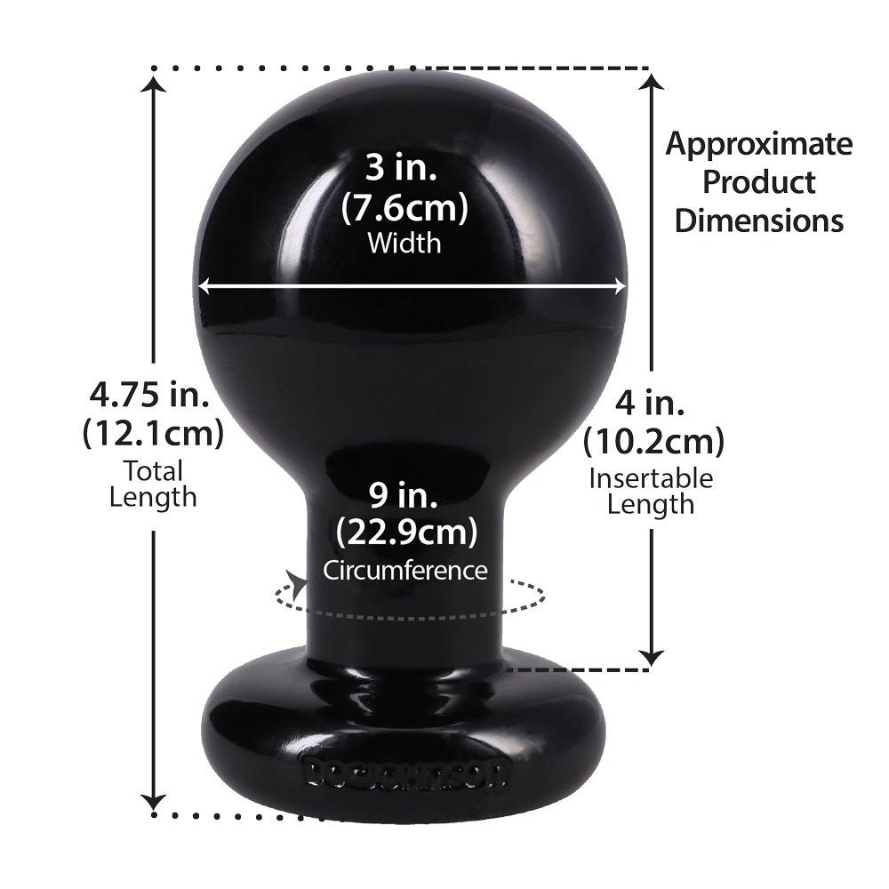 Round Butt Plug Large - Black