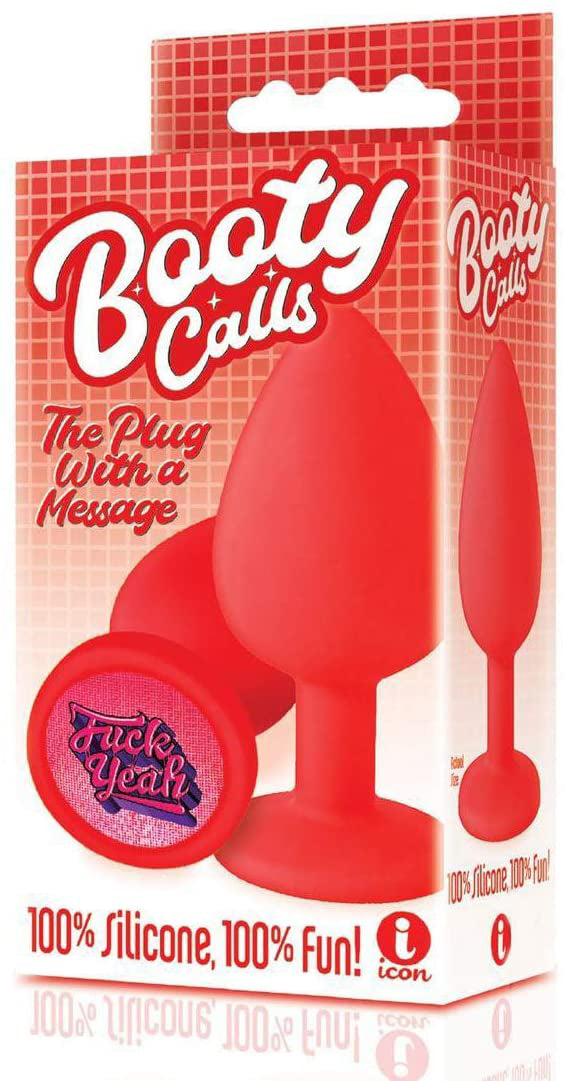 THE 9'S BOOTY CALL SILICONE BUTT PLUG RED FUCK YEAH