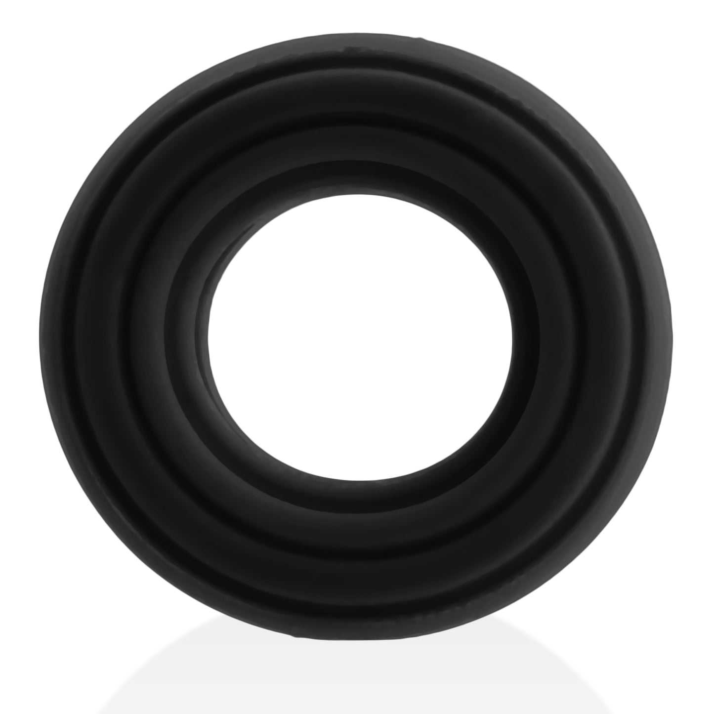 Roto Grooved Gripper-Ribbed Cockring Black Fog
