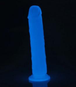 GLOW IN THE DARK PERIWINKLE PEEN DILDO 8.5 