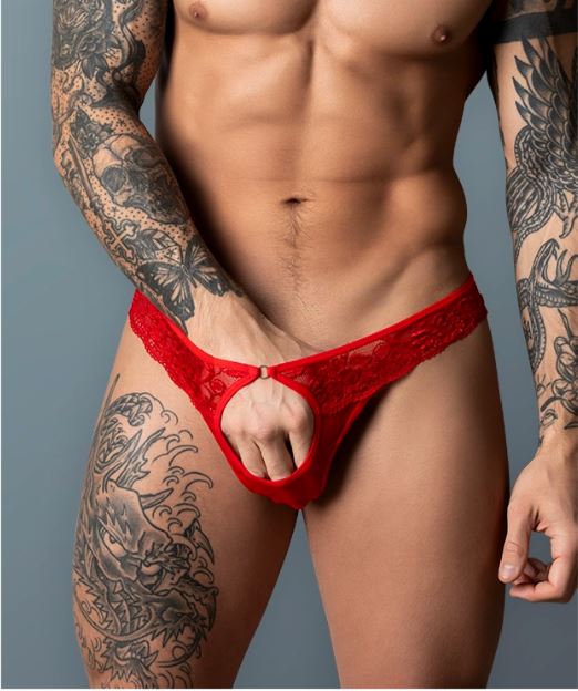 Ultimate Duo Crc Open Ring Thong Red L/Xl