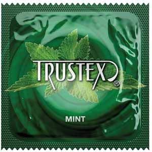 Trustex Mint Flavored Lubricated Latex Condoms – 3 Pack with Reservoir Tip | Refreshing Mint Flavor