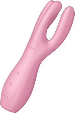 Satisfyer Threesome 3 Vibrator Pink – Triple Motor Rechargeable Silicone Lay-On Vibrator