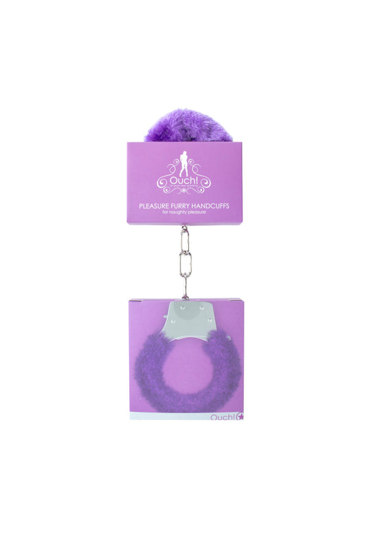 PLEASURE HANDCUFFS FURRY PURPLE