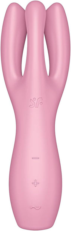 Satisfyer Threesome 3 Vibrator Pink – Triple Motor Rechargeable Silicone Lay-On Vibrator