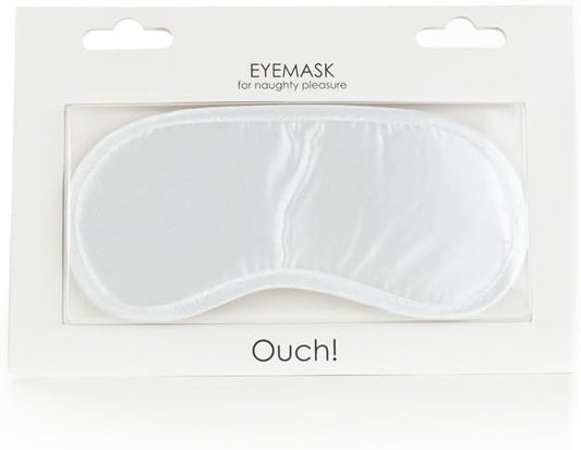 Shots Ouch! Soft Eyemask White – Comfortable Satin Blindfold for Sensory Play