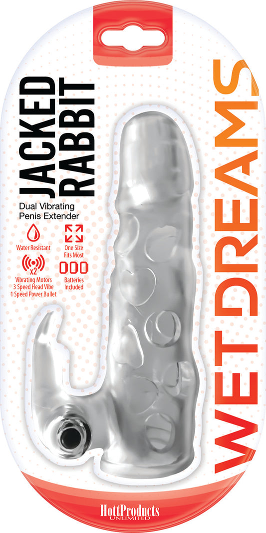 WET DREAMS JACKED RABBIT EXTENSION SLEEVE W/ POWER BULLET