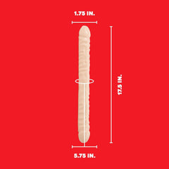 Smooth Double Header – 18-Inch White Double Dildo